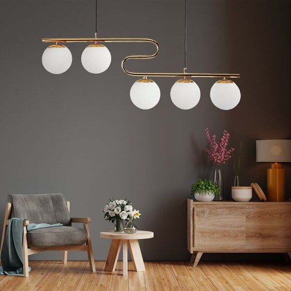 Lampă suspendată APP1599-5CP Gold