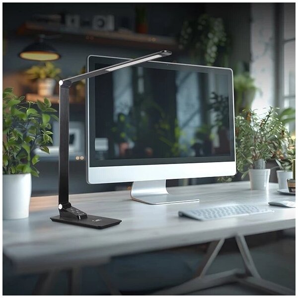 Lampă LED dimabilă de masă cu USB LED/7W/230V 3000K/4000K/5500K negru