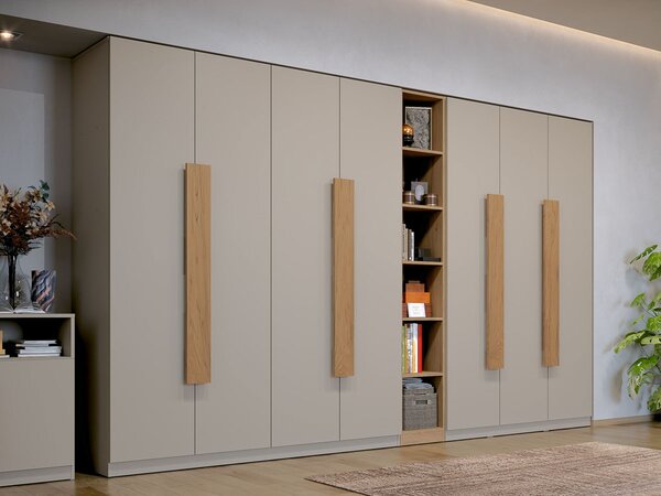 Dulap Dormitor Levi 7U - Bej/Casmir - 319x48x192 cm