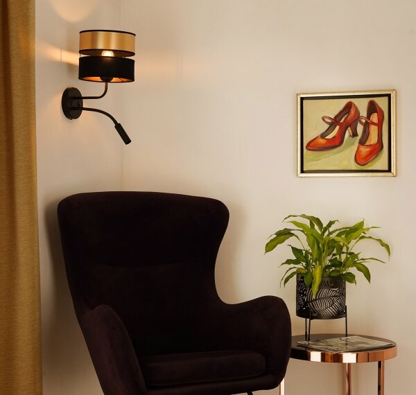 Lampă de perete Brilagi ROYAL 1xE27/15W/230V + 1xG9/3W negru/auriu