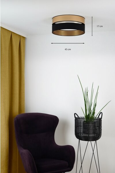 Plafonieră LED Brilagi ROYAL LED/24W/230V d. 45 cm negru/auriu