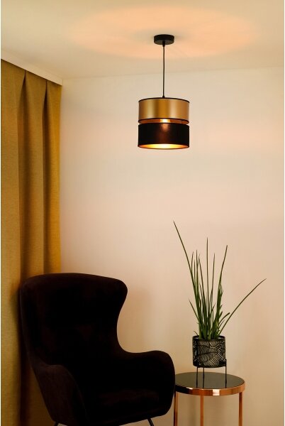 Lustră pe cablu Brilagi ROYAL 1xE27/15W/230V d. 25 cm negru/auriu