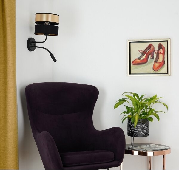 Lampă de perete Brilagi ROYAL 1xE27/15W/230V + 1xG9/3W negru/auriu