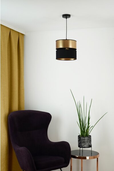 Lustră pe cablu Brilagi ROYAL 1xE27/15W/230V d. 25 cm negru/auriu