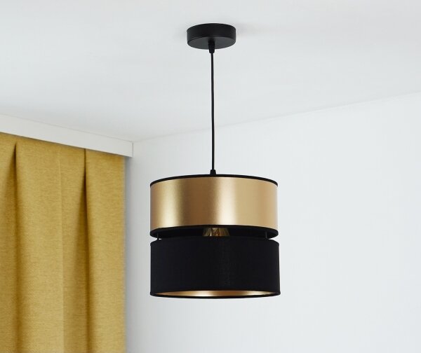 Lustră pe cablu Brilagi ROYAL 1xE27/15W/230V d. 25 cm negru/auriu
