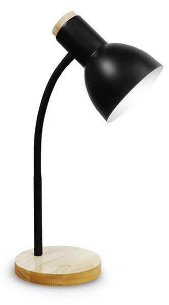 Lampă de masă MARMA 1xE27/40W/230V negru/lemn de cauciuc
