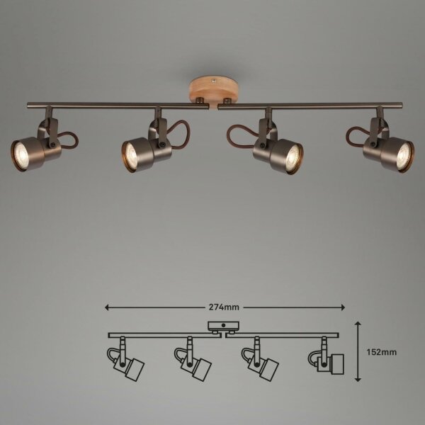 Spot LED Briloner 2872-045 TAHUN 4xGU10/5W/230V 3000K maro