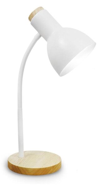 Lampă de masă MARMA 1xE27/40W/230V alb/lemn de cauciuc