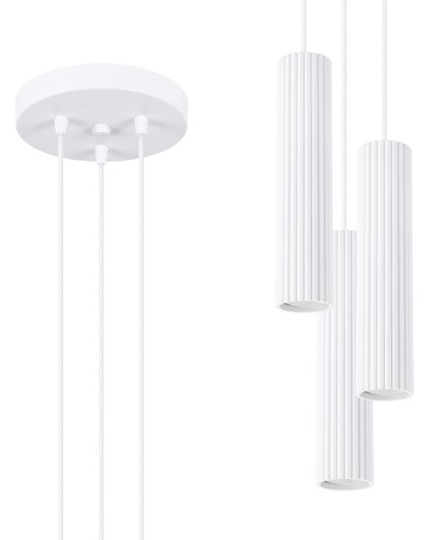 Lustră pe cablu Sollux SL.1538 KARBON 3xGU10/10W/230V alb