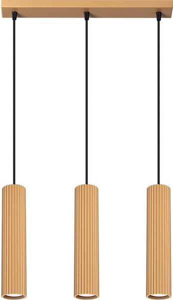 Lustră pe cablu Sollux SL.1556 KARBON 3xGU10/10W/230V auriu