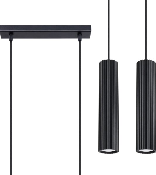 Lustră pe cablu Sollux SL.1574 KARBON 2xGU10/10W/230V negru