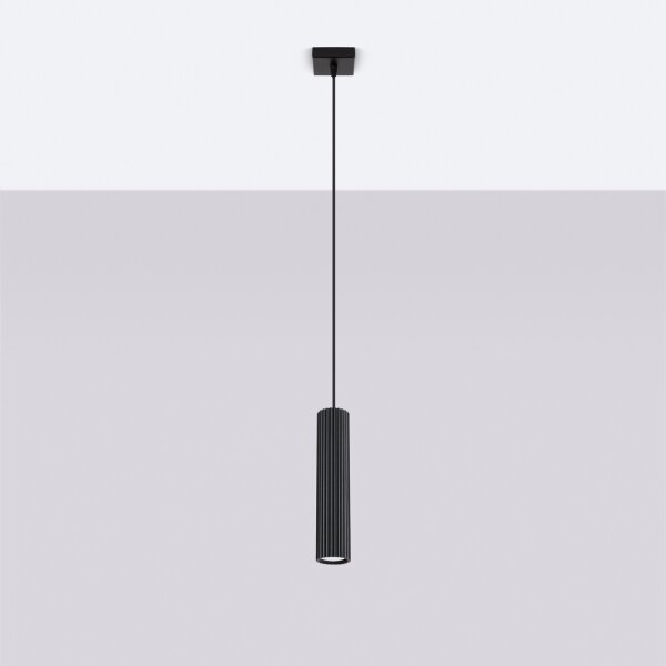 Lustră pe cablu Sollux SL.1573 KARBON 1xGU10/10W/230V negru