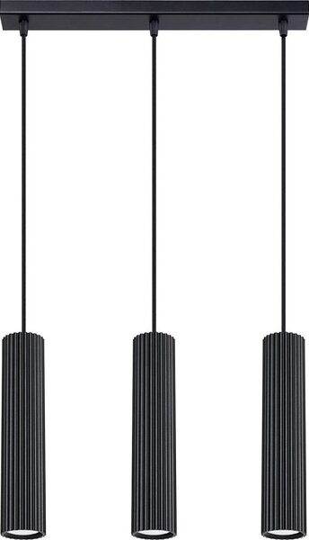 Lustră pe cablu Sollux SL.1575 KARBON 3xGU10/10W/230V negru