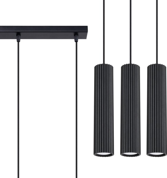 Lustră pe cablu Sollux SL.1575 KARBON 3xGU10/10W/230V negru