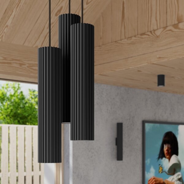 Lustră pe cablu Sollux SL.1576 KARBON 3xGU10/10W/230V negru