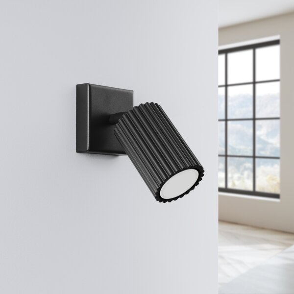 Spot de perete Sollux SL.1578 KARBON 1xGU10/10W/230V negru