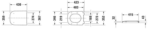 Duravit Happy D.2 capac wc SoftClose antracit 0064591300