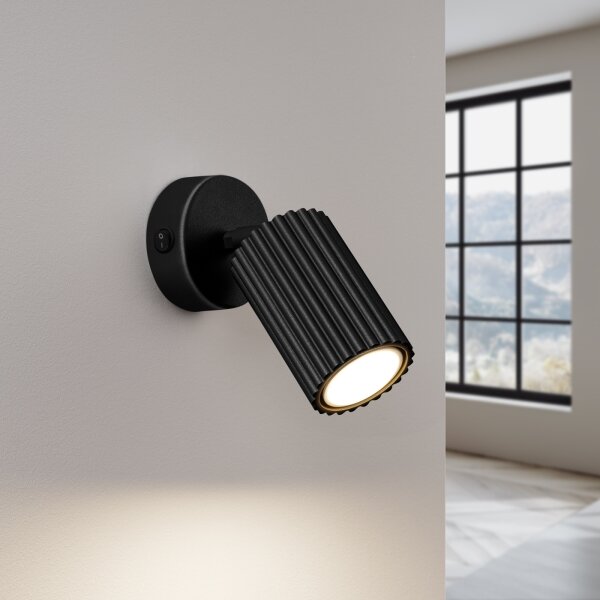 Spot de perete Sollux SL.1579 KARBON 1xGU10/10W/230V negru