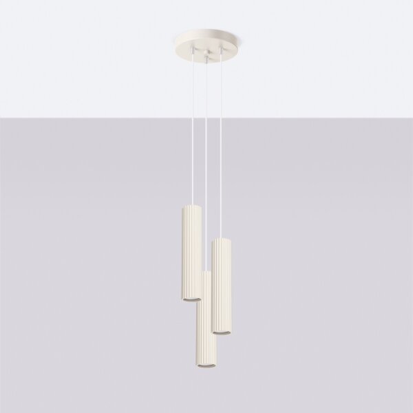 Brilagi - Lustră LED suspendată pe cablu CRESTO 3xGU10/10W/230V, crem