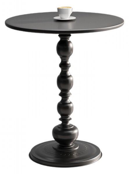 Masuta rotunda pentru cafea, fier, 52 x 38 cm, Negru