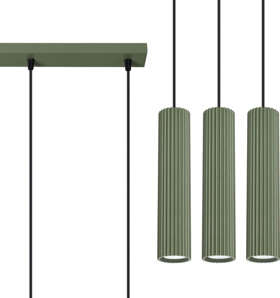 Lustră pe cablu Sollux SL.1613 KARBON 3xGU10/10W/230V verde