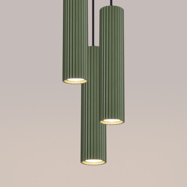 Lustră pe cablu Sollux SL.1614 KARBON 3xGU10/10W/230V verde