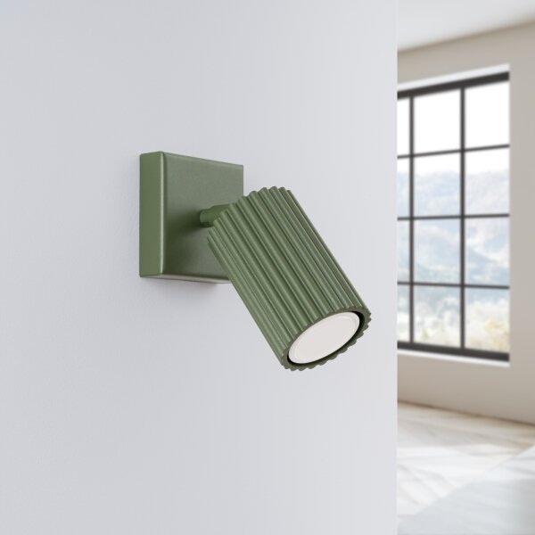 Spot de perete Sollux SL.1616 KARBON 1xGU10/10W/230V verde
