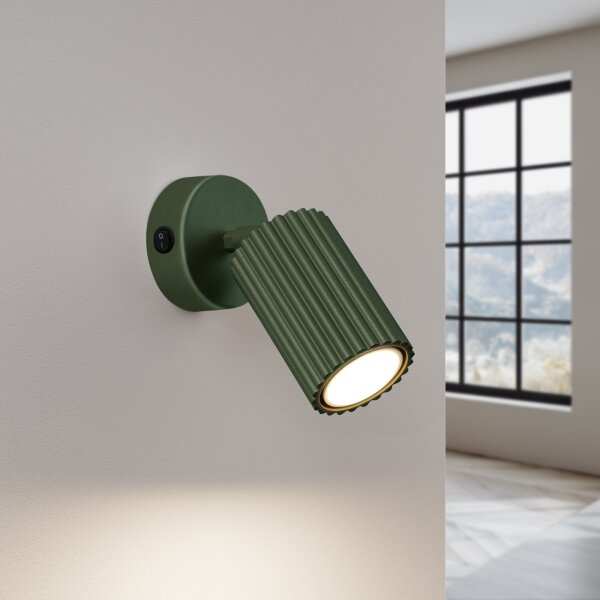 Spot de perete Sollux SL.1617 KARBON 1xGU10/10W/230V verde