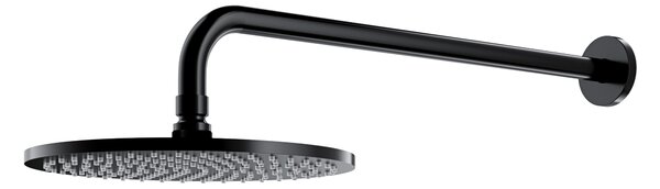 Omnires SlimLine cap de duș cu braț 25x25 cm rotund negru WGSET1BL