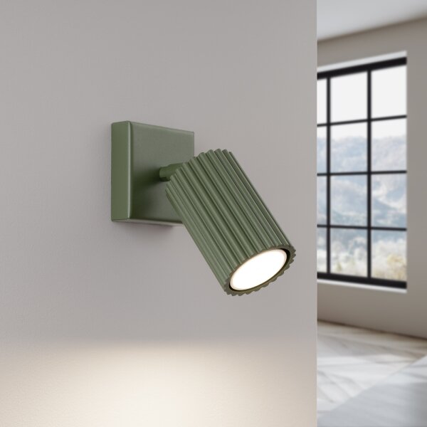 Spot de perete Sollux SL.1616 KARBON 1xGU10/10W/230V verde
