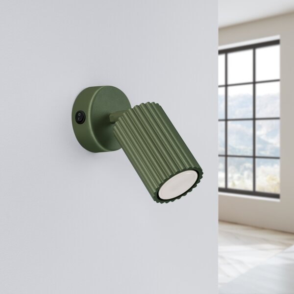Spot de perete Sollux SL.1617 KARBON 1xGU10/10W/230V verde