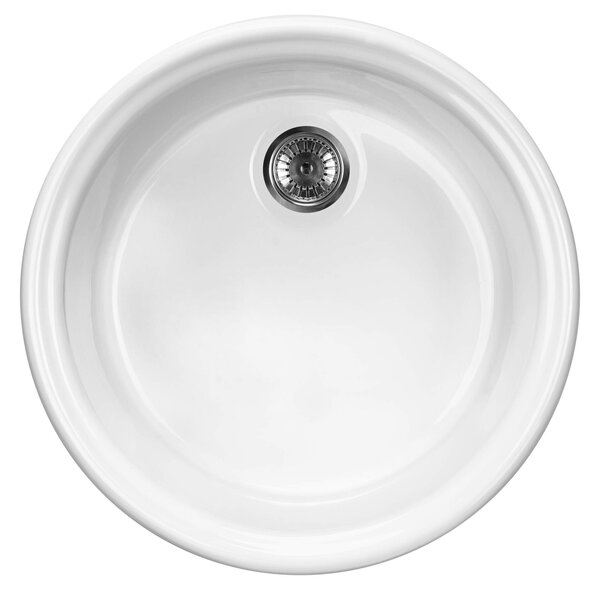 Deante Lusitano, chiuveta ceramica 445x445x205 mm + sifon, 1 camera, alb, ZCL_680N