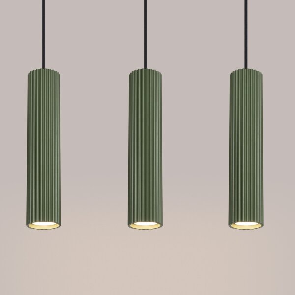 Lustră pe cablu Sollux SL.1613 KARBON 3xGU10/10W/230V verde