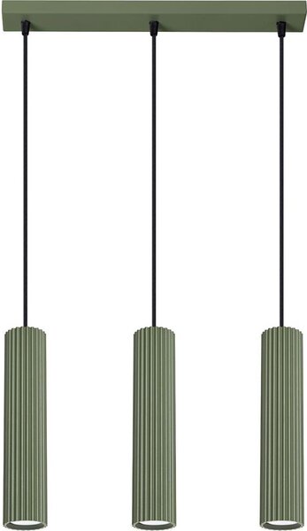 Lustră pe cablu Sollux SL.1613 KARBON 3xGU10/10W/230V verde