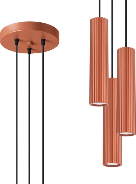 Lustră pe cablu Sollux SL.1633 KARBON 3xGU10/10W/230V roșu