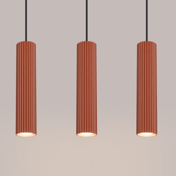 Lustră pe cablu Sollux SL.1632 KARBON 3xGU10/10W/230V roșu