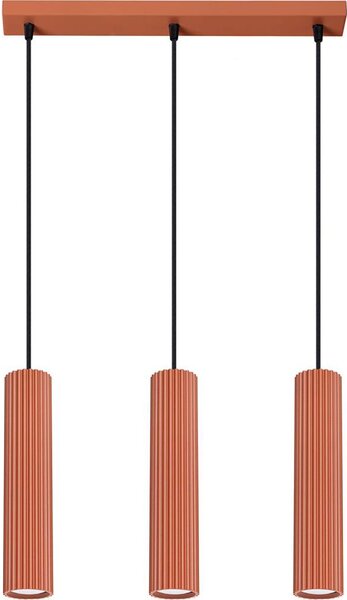 Lustră pe cablu Sollux SL.1632 KARBON 3xGU10/10W/230V roșu