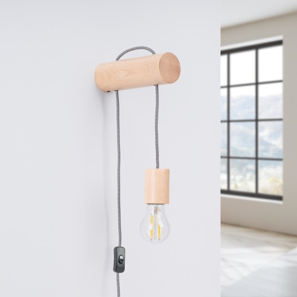 Lampă de perete Sollux SL.1644 NIMBI 1xE27/15W/230V fag