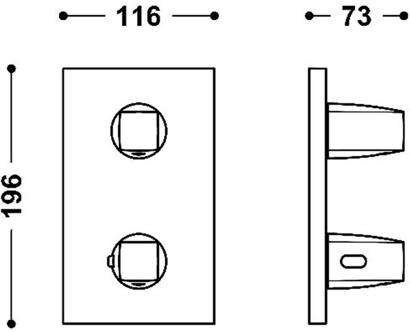 Tres Therm-Box baterie cadă-duș ascuns cu termostat negru 21125001NM