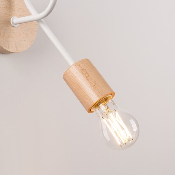 Lampă de perete Sollux SL.1473 EMBER 1xE27/15W/230V alb/bej/fag