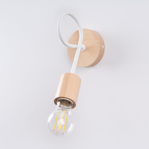 Lampă de perete Sollux SL.1473 EMBER 1xE27/15W/230V alb/bej/fag