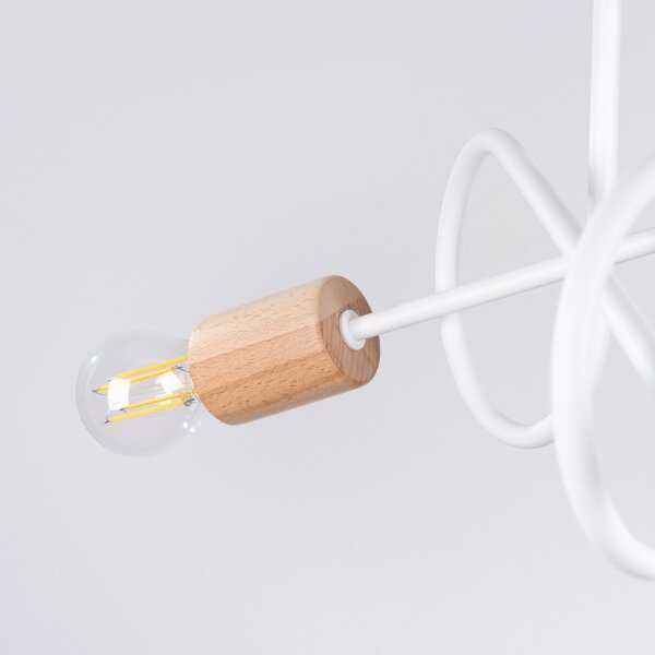 Lustră aplicată Sollux SL.1474 EMBER 3xE27/15W/230V alb/bej/fag
