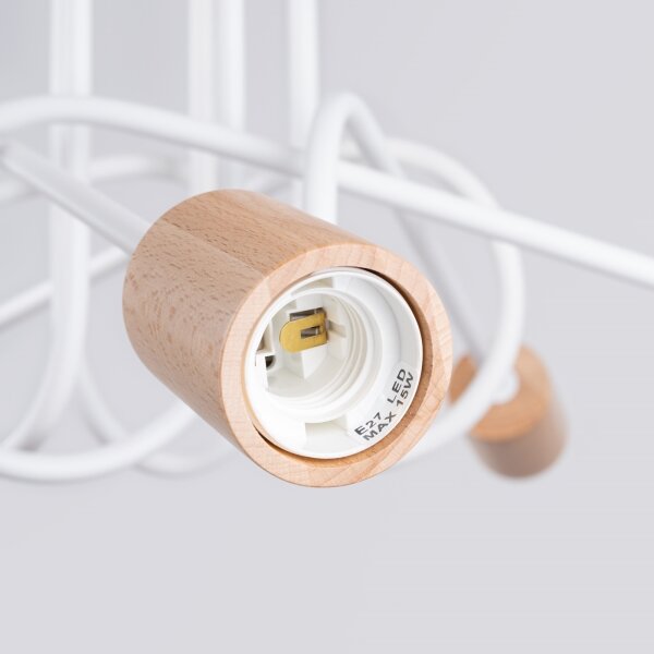 Lustră aplicată Sollux SL.1475 EMBER 5xE27/15W/230V alb/bej/fag