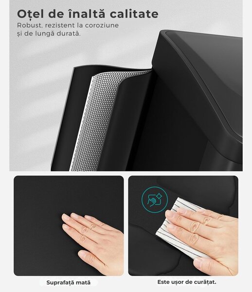 Coș de reciclare SORT 24L (3x8L), negru SongmicsHome