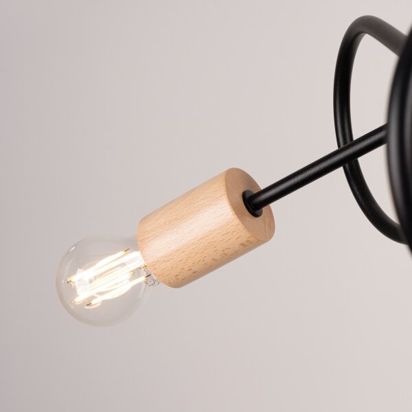 Lustră aplicată Sollux SL.1477 EMBER 3xE27/15W/230V negru/bej/fag