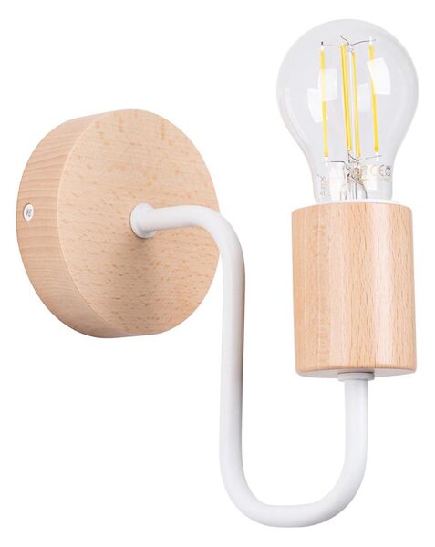 Lampă de perete Sollux SL.1664 TIMBO 1xE27/15W/230V alb/bej/fag