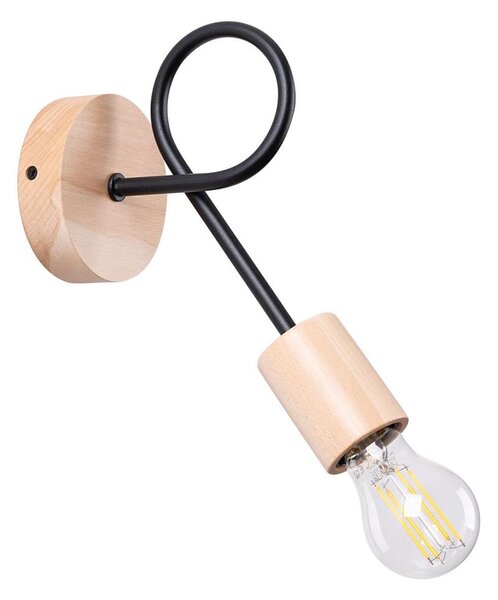 Lampă de perete Sollux SL.1476 EMBER 1xE27/15W/230V negru/bej/fag