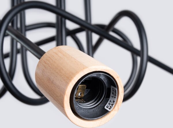 Lustră aplicată Sollux SL.1478 EMBER 5xE27/15W/230V negru/bej/fag