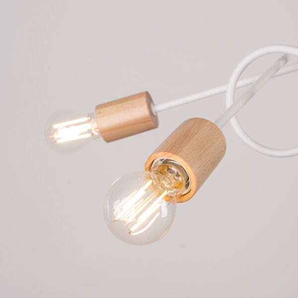 Lustră aplicată Sollux SL.1475 EMBER 5xE27/15W/230V alb/bej/fag