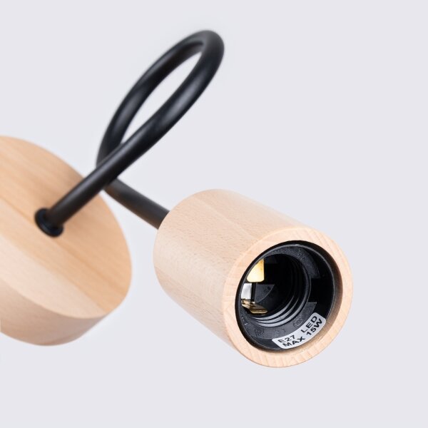 Lampă de perete Sollux SL.1476 EMBER 1xE27/15W/230V negru/bej/fag